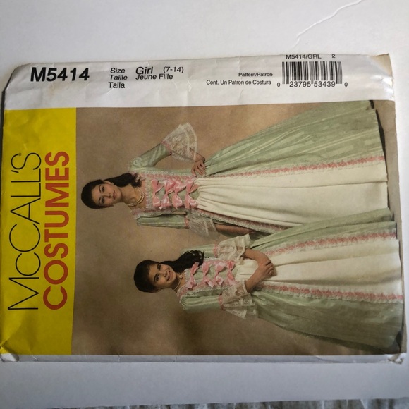 McCalls M5414 Costume Sew Girl 7-14 Pattern Early America Civil War Uncut 2007 - Picture 6 of 7